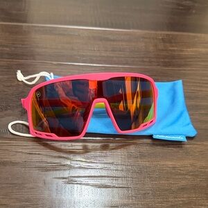 Knockaround Sunglasses Campeones Polarized Pink Orange Red Lenses
